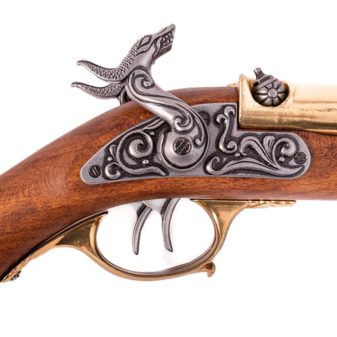 Denix Large Double-Barrel Pirate Pistol Replica – 18th Century