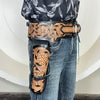 Western Genuine Leather Holster and Belt for Colt .45 – Classic Cowboy Gun Belt Rig Two-Tone Black Finish
