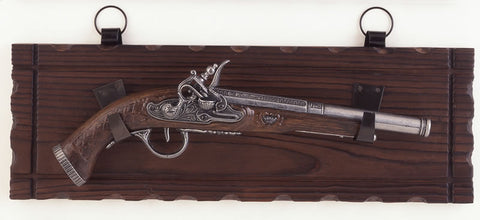 Italian Flintlock Pistol on display plaque