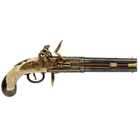 Double-barrelled turn-over pistol, UK, 1750