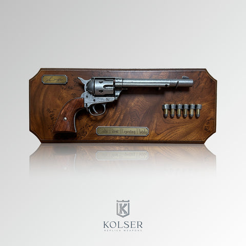 Wooden Display Plaque for Colt .45 Replica Revolvers - Gun not included