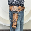Western Genuine Leather Holster and Belt for Colt .45 – Classic Cowboy Gun Belt Rig Two-Tone Brown Finish