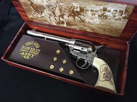 Colt 45 Cavalry Steel Finish With Bulls Head Grips