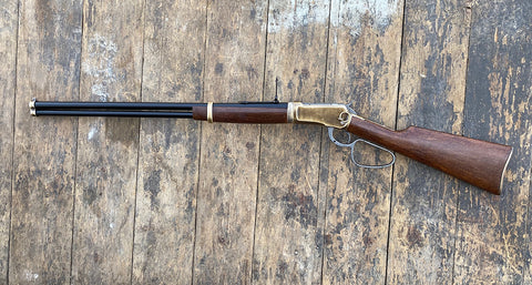 Winchester Western Lever Action Rifle - Black & Brass Finish Wood Stock
