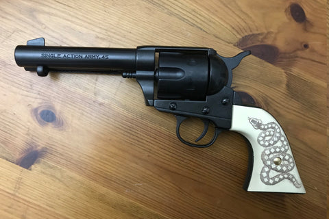 COLT 45 - PEACEMAKER  REPLICA GUN BLACK WITH SNAKE GRIPS