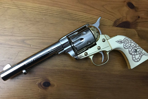 Western Frontier Model Replica, Nickel & Brass Finish with Snake Grips