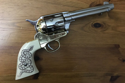 Western Frontier Model Replica, Nickel & Brass Finish with Snake Grips