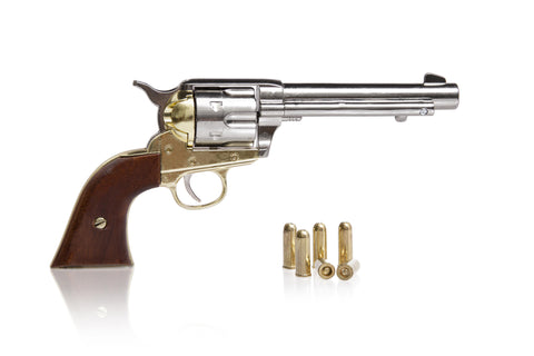 Colt Frontier Revolver Replica Nickel & Brass Finish 1860's pattern