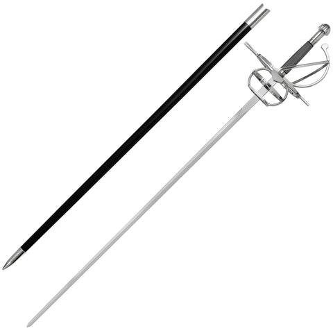 Silver Rapier Replica with Scabbard