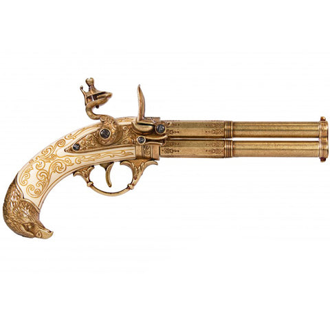 Revolving 2 Barrel Flintlock Pistol, France 18Th. C.