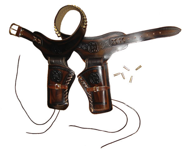 LEATHER DOUBLE RIG DARK BROWN G704