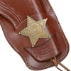 Western Brown Leather Holster with Badges + Bullets