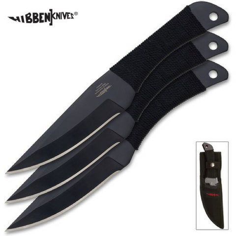 Gil Hibben Black Triple Pro Throwing Knife Set - GH0947B